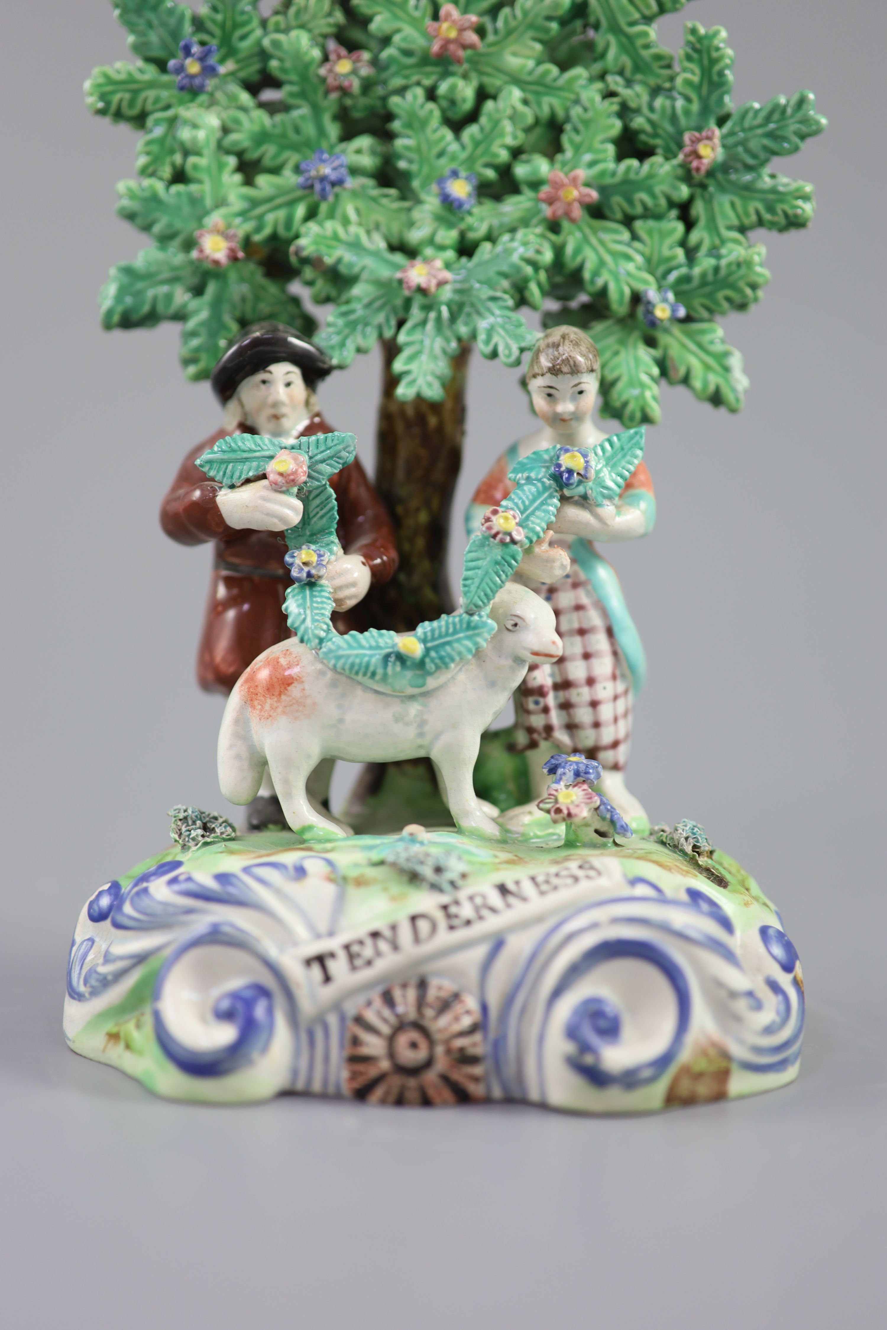 A John Walton of Burslem group Tenderness, c.1815-20, 21cm high